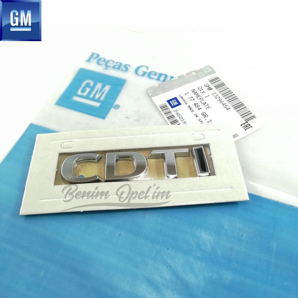 Amblem ve Yazı | Arka Bagaj Kapağı CDTI Yazısı Krom Siyah Opel Astra J, Astra K, Corsa D, Corsa E, İnsignia A, Zafira C GM Orijinal 177484 - 13296454 | 177484 | 