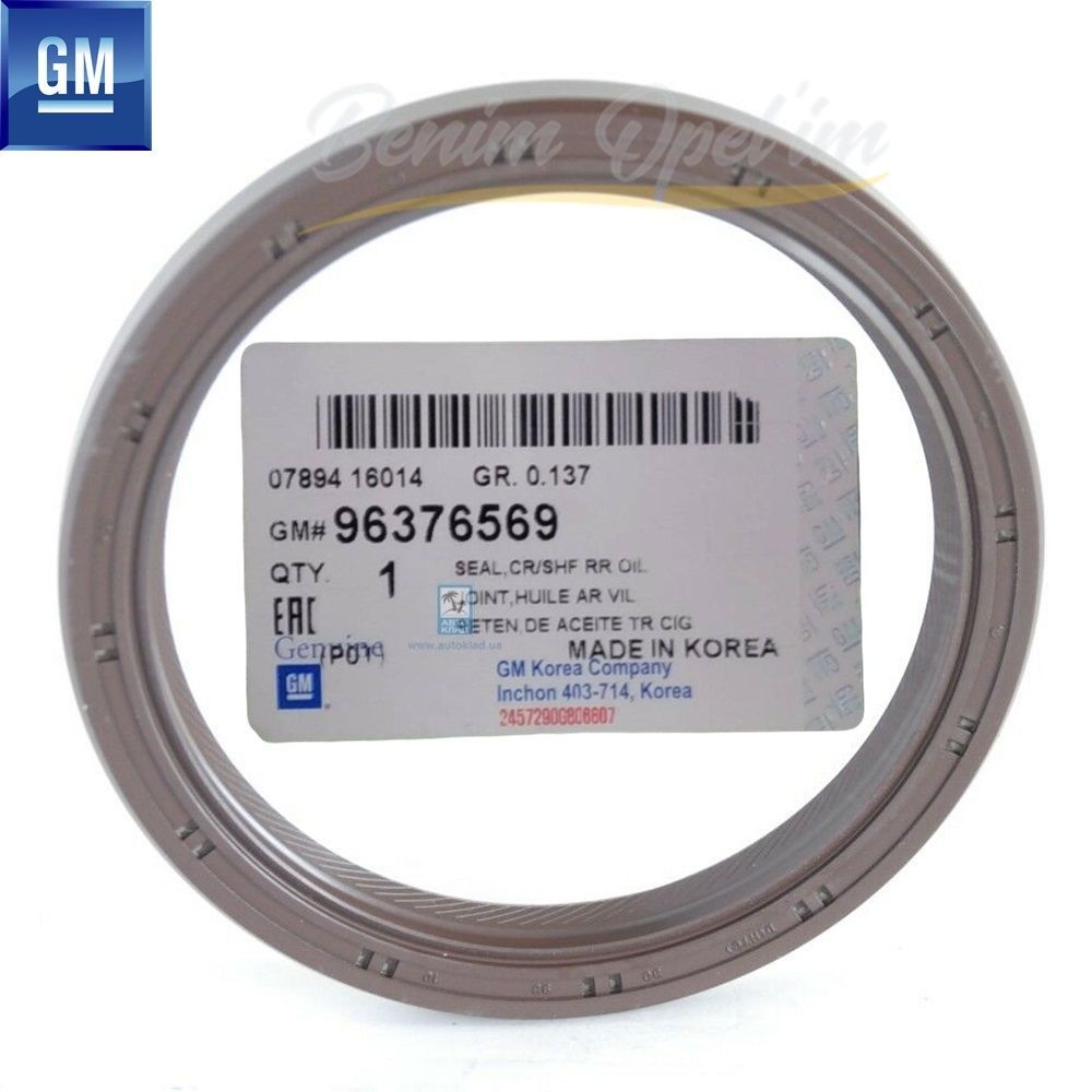 Motor ve Debriyaj | Arka Krank Mili Keçesi 80X98X10 1.4/1.6 Chevrolet Aveo T200 T250 T255, Cruze, Kalos, Lacetti J200, Rezzo U100 GM Orijinal 96376569 | 96376569 | 
