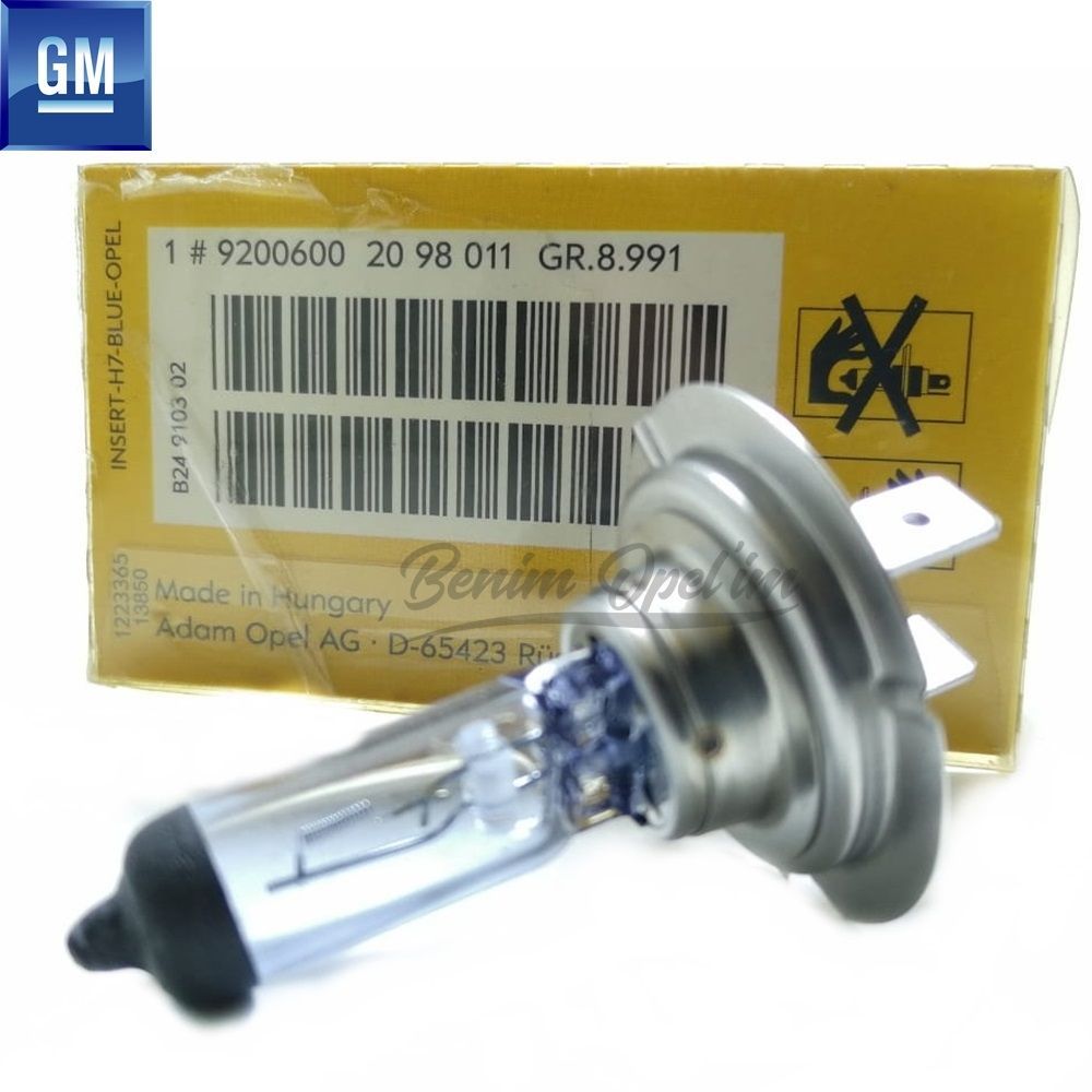 İç ve Dış Aydınlatma | Kısa Far Ampulü Mavi H7 12V/55W Opel Astra G, Zafira A, Corsa C, Vectra B, Vectra C, Omega B GM Orijinal 9200600 - 93169036 | 9200600 | 
