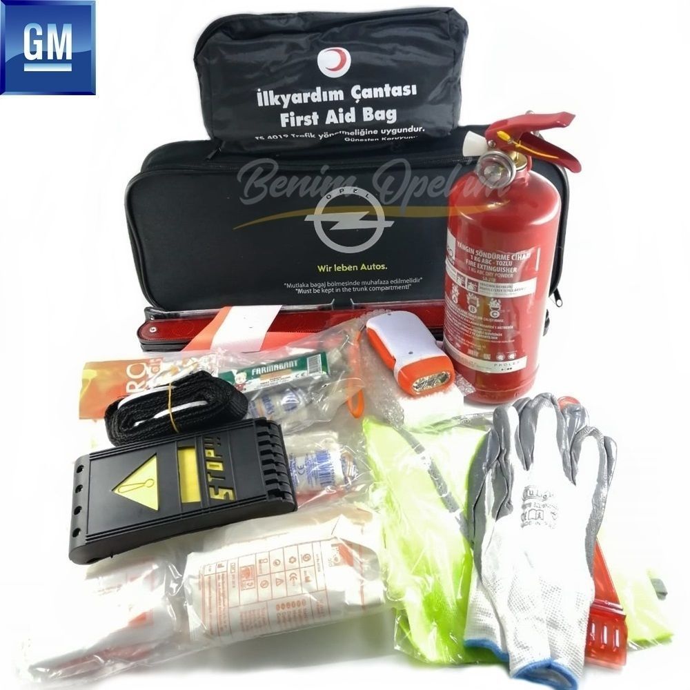 Aksesuar ve Opc | Komple Opel Trafik İlk Yardım Çantası Siyah (Emniyet Kiti) GM Orijinal 1716708 - 93199860 | 1716708 | 