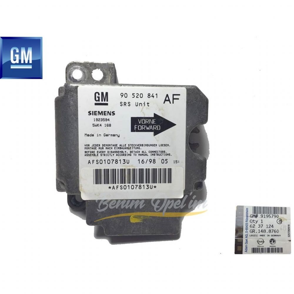 Direksiyon ve Hava Yastığı | Opel Astra G, Zafira A Airbag Beyni GM Orijinal 6237124 - 9195703 | 6237124 | 