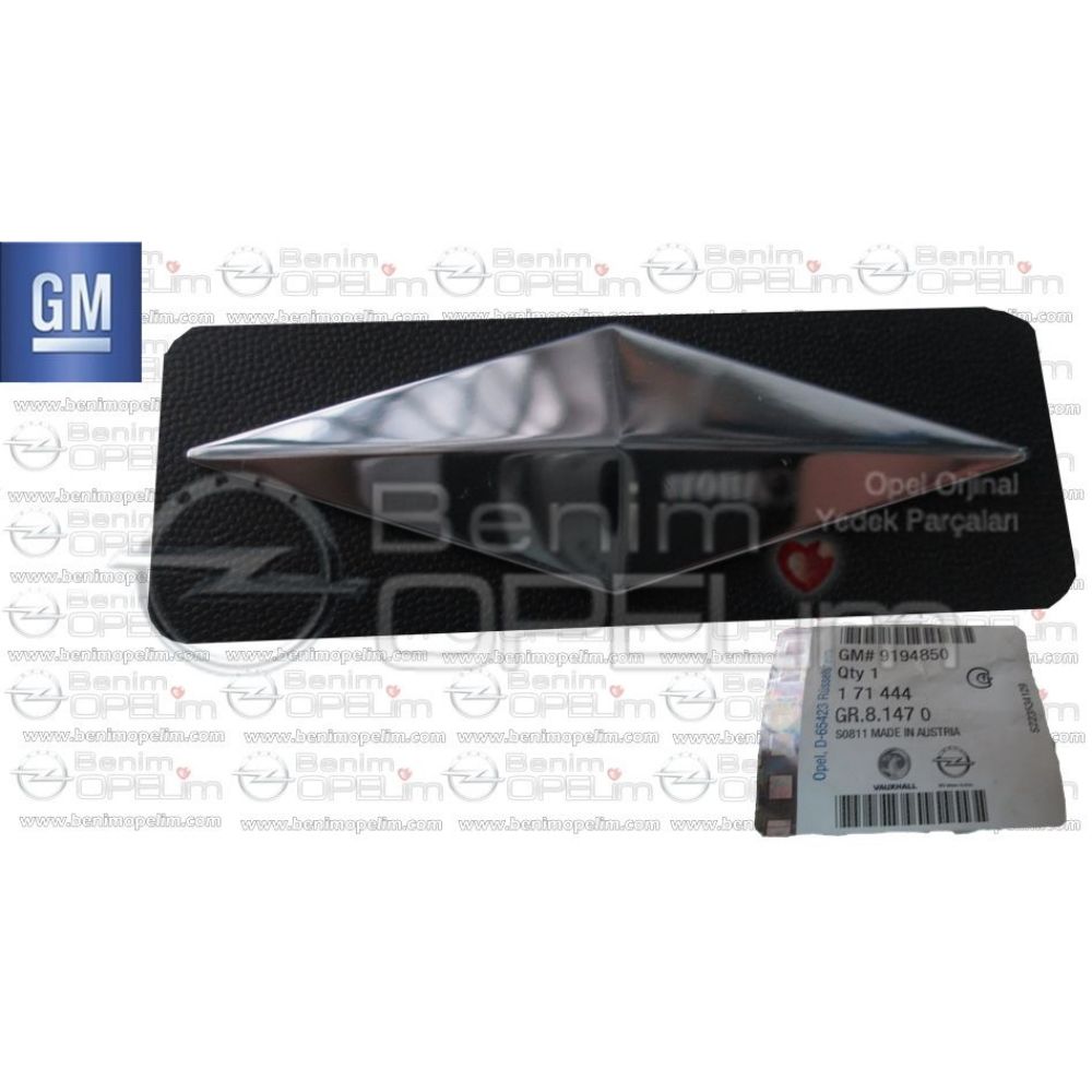 Amblem ve Yazı | Opel Astra G, Zafira A Njoy Elmas Armalı Ön Kapı Çıta Yazısı GM Orijinal 171444 - 9194850 | 171444 | 
