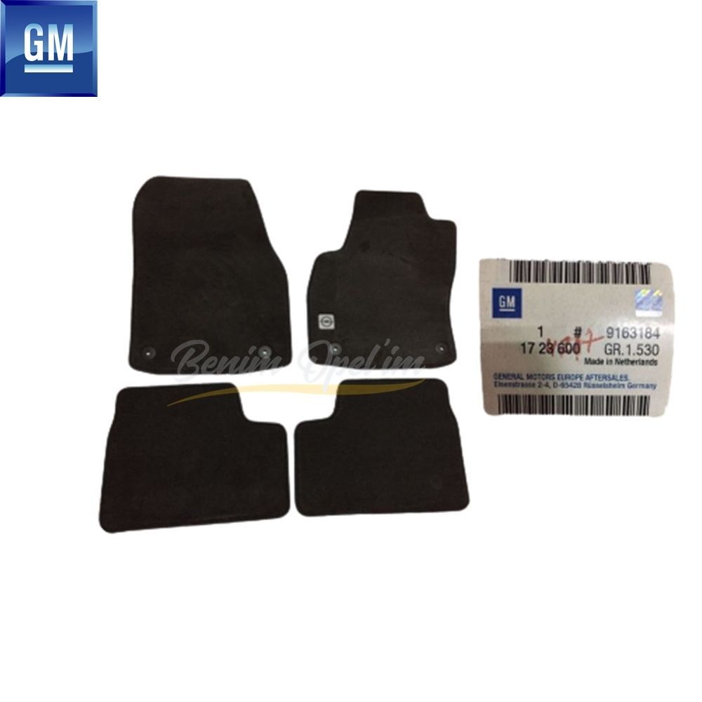 Paspas Setleri | Opel Astra H Halı Paspas Takımı GM Orijinal 1723600 - 9163184 | 1723600 | 