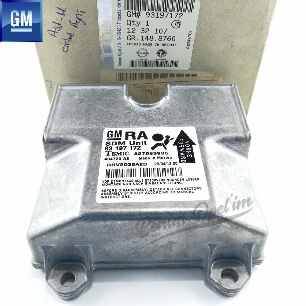 Elektrik | Opel Astra H Hava Yastığı Kontrol Beyni (Ra) GM Orijinal 1232107 - 93197172 | 1232107 | 