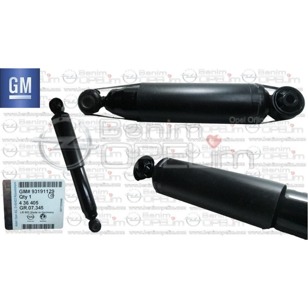 Süspansiyon ve Aks | Opel Astra H Sol Arka Amortisör GM Orijinal 436405 - 93191129 | 436405 | 