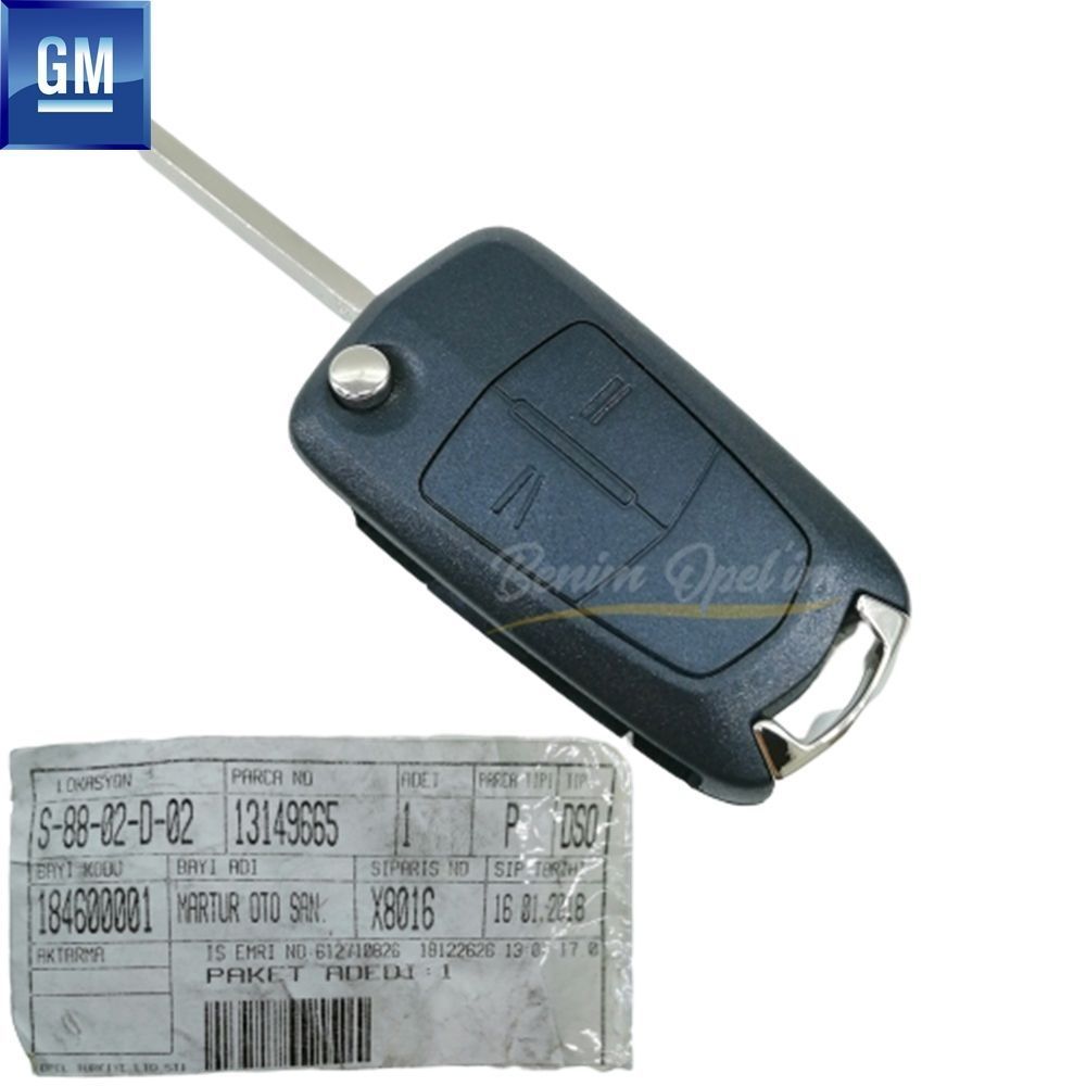 Elektrik | Opel Astra H, Zafira B, Corsa D Uzaktan Kumanda Sustalı Kontak Anahtar Kabı (Z Profil Tip) GM Orijinal 93178494 - 139017 | 93178494 | 