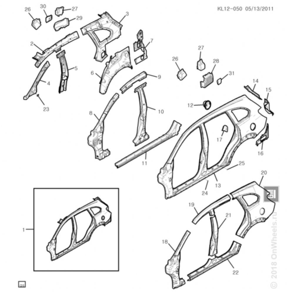 Dış Karoseri ve Kaporta | Opel Astra J Arka Kapak Direği GM Orijinal 95918629 - 96622190 | 95918629 | 