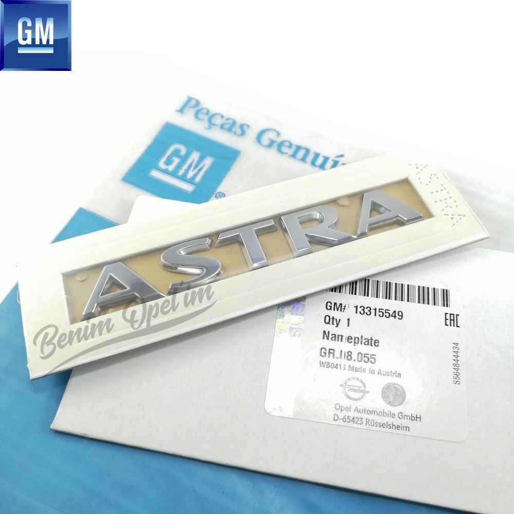 Dış Karoseri ve Kaporta | Opel Astra J, Astra K Astra Yazısı Mat Krom GM Orijinal 13315549 - 177227 | 13315549 | 