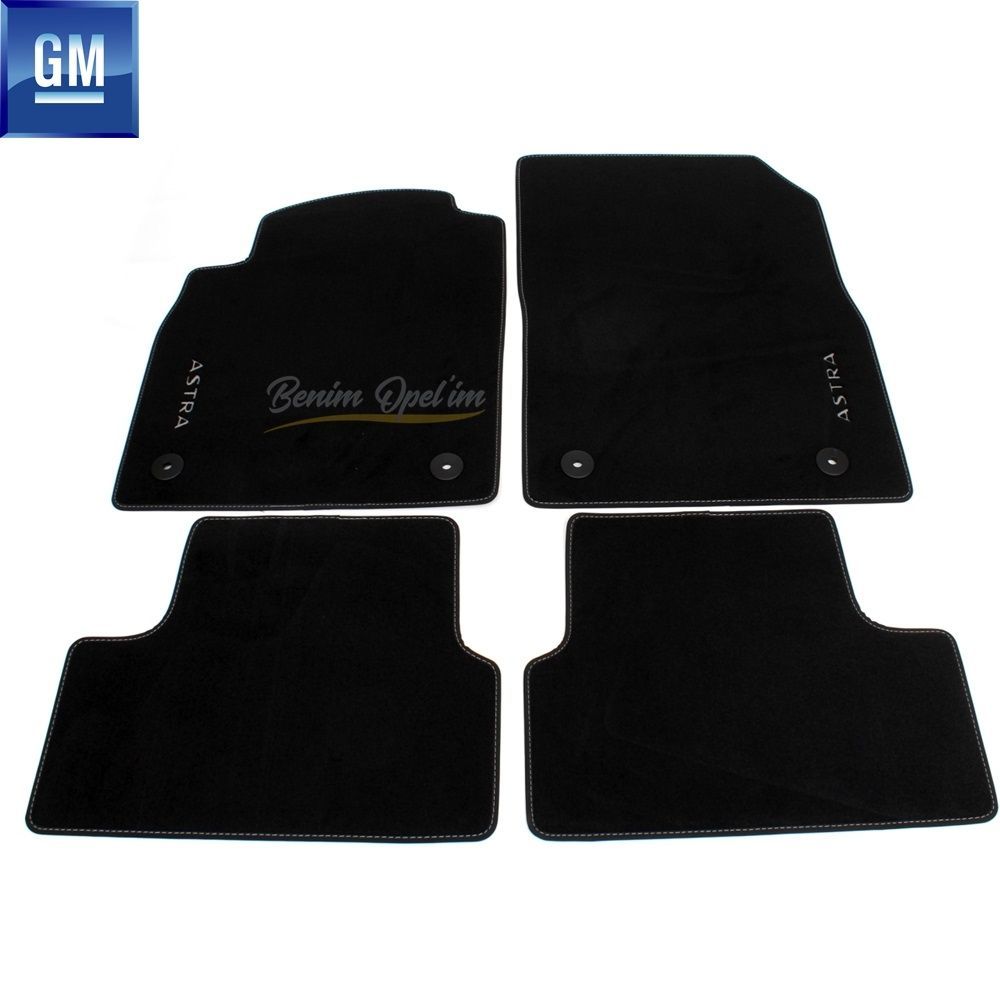 Paspas Setleri | Opel Astra J Astra Yazılı Premıum Halı Paspas Takımı Füme GM Orijinal 13334042 - 93199844 | 13334042 | 