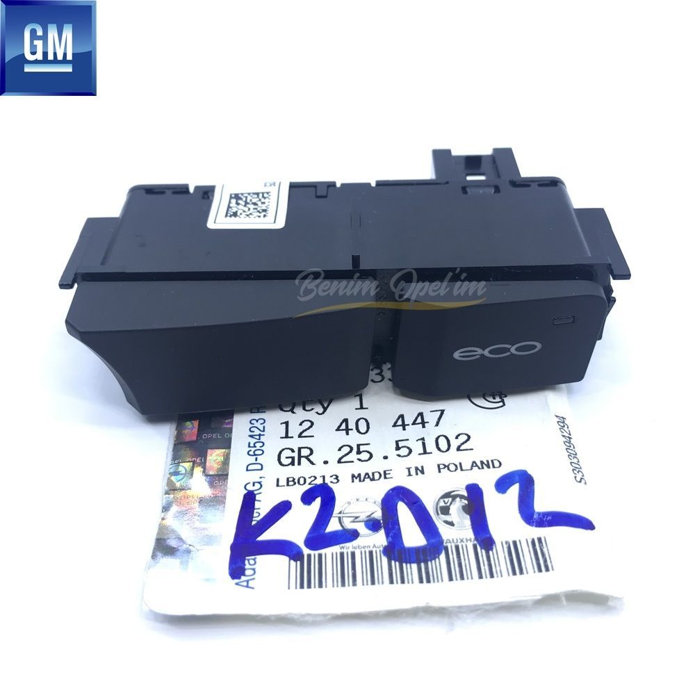 Elektrik | Opel Astra J Otomatik Start Stop Komple Eco Düğmesi Siyah (Uw) GM Orijinal 1240447 - 13340412 | 1240447 | 