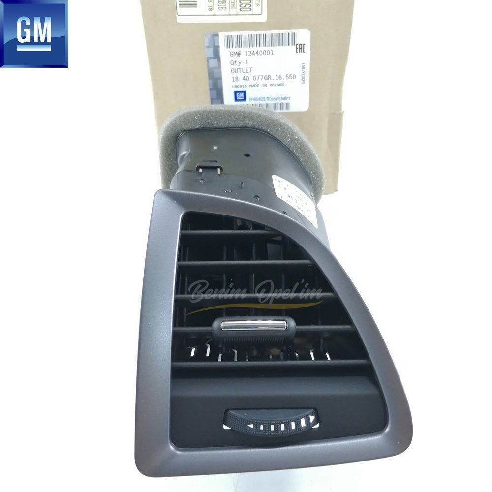 Havalandırma ve Klima Aksamı | Opel Astra J Sağ Ön Yan Havalandırma Izgarası Füme Çerçeveli Siyah GM Orijinal 1840077 - 13440001 | 1840077 | 