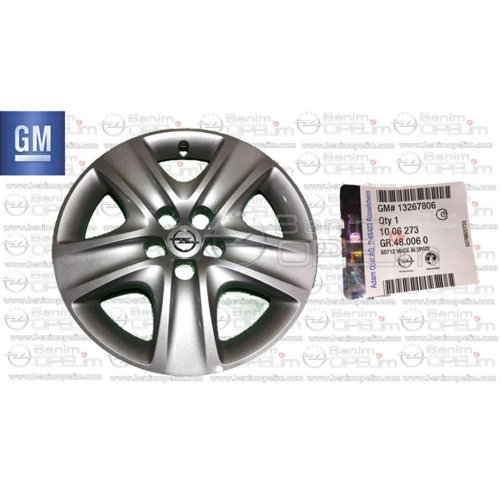 Dış Karoseri ve Kaporta | Opel Astra J, Zafira C Jant Kapağı 17 İnç Gümüş Gri(Adet Fiyatı) GM Orijinal 1006273 - 13267806 | 1006273 | 