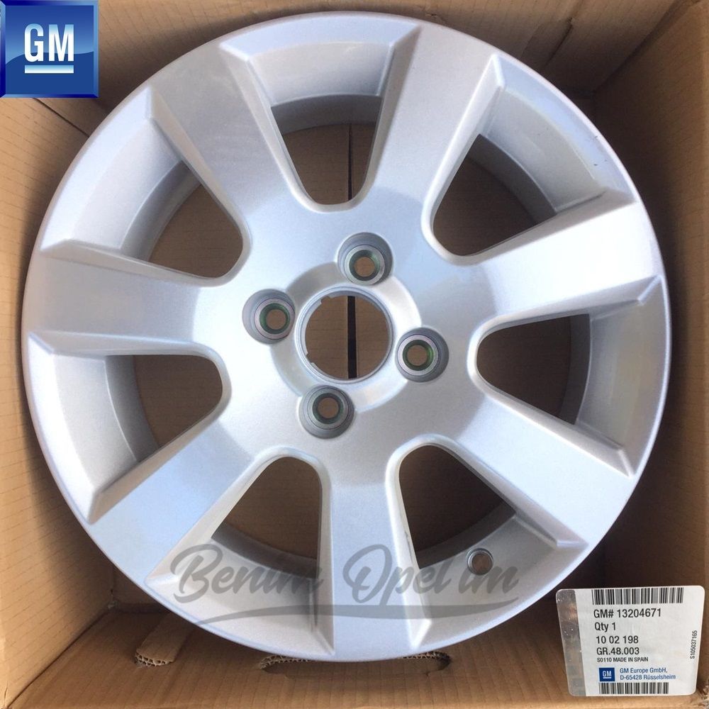 Dış Karoseri ve Kaporta | Opel Corsa C Çelik Jant Gümüş Gri 4 Bijonlu 6Jx15 Kod: D2 1 Adet Fiyatı GM Orijinal 1002198 - 13204671 | 1002198 | 