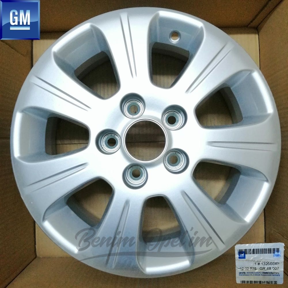 Dış Karoseri ve Kaporta | Opel Corsa C Çelik Jant Gümüş Gri 5 Bijonlu 6Jx15 İnç Kod: R9 1 Adet Fiyatı GM Orijinal 1002575 - 13256647 | 1002575 | 