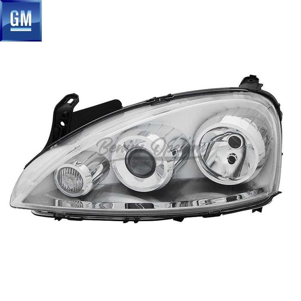 İç ve Dış Aydınlatma | Opel Corsa C Sport Cosmo Mercekli Sol Ön Far (Gt, Eu) GM Orijinal 1216177 - 93188581 | 1216177 | 
