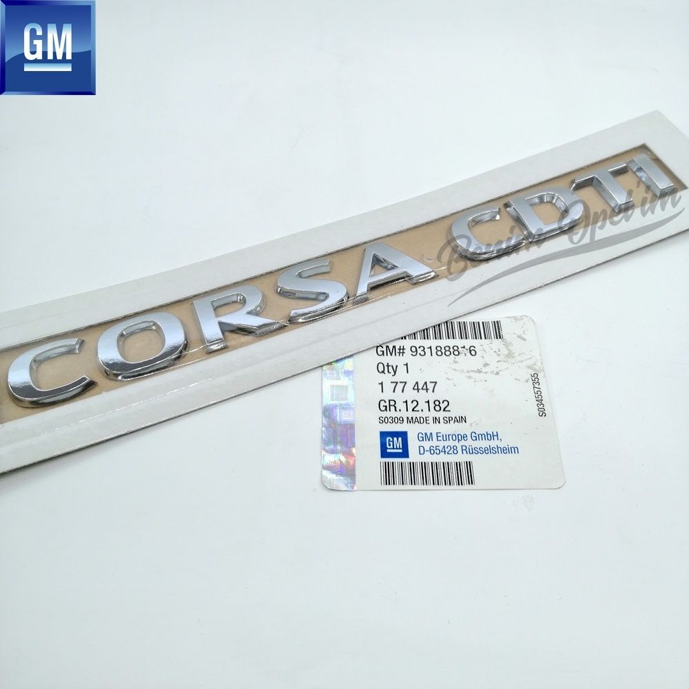 Amblem ve Yazı | Opel Corsa D Corsa CDTI Yazısı Krom GM Orijinal 177447 - 93188816 | 177447 | 