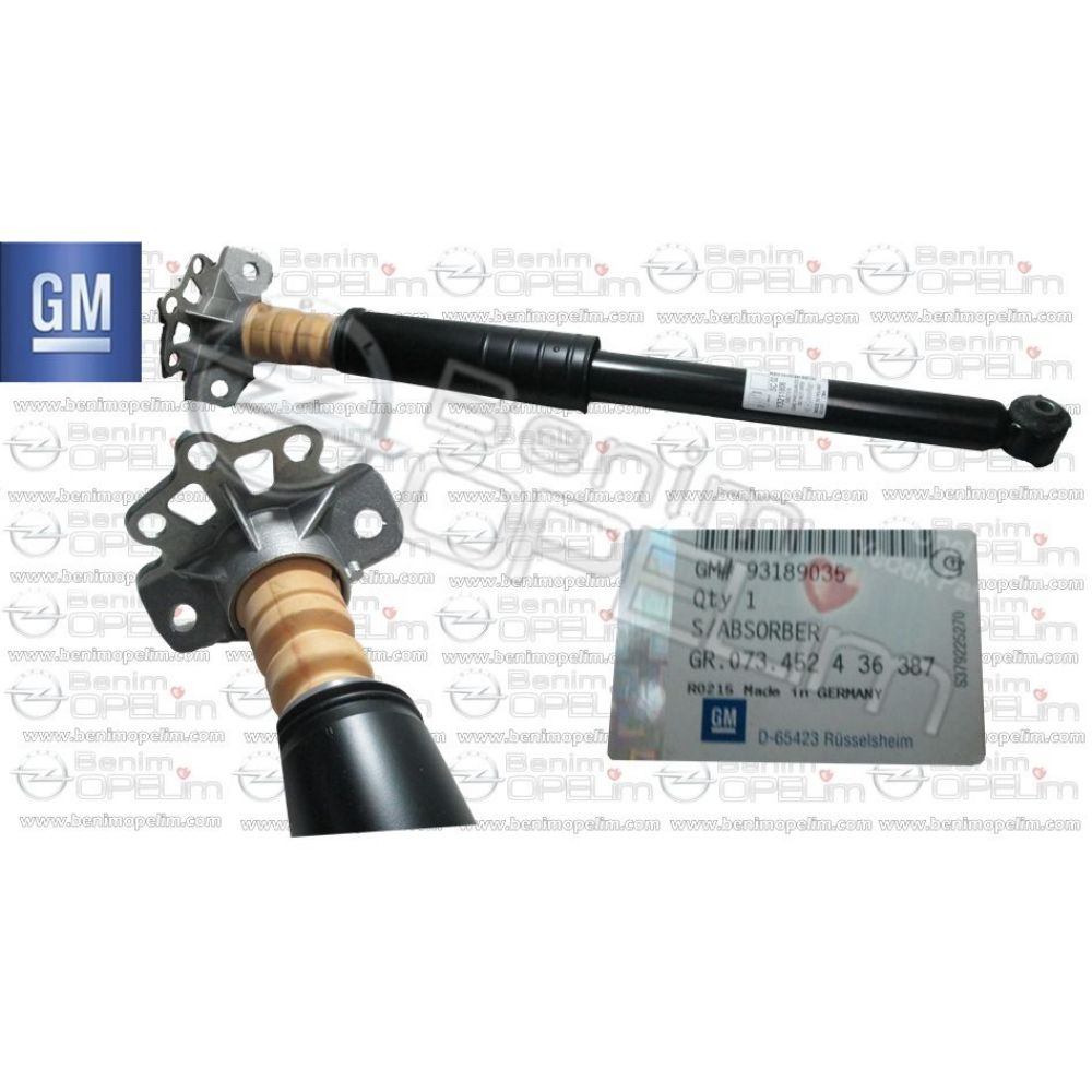 Süspansiyon ve Aks | Opel Corsa D Sol Arka Amortisör GM Orijinal 436387 - 93189035 | 436387 | 