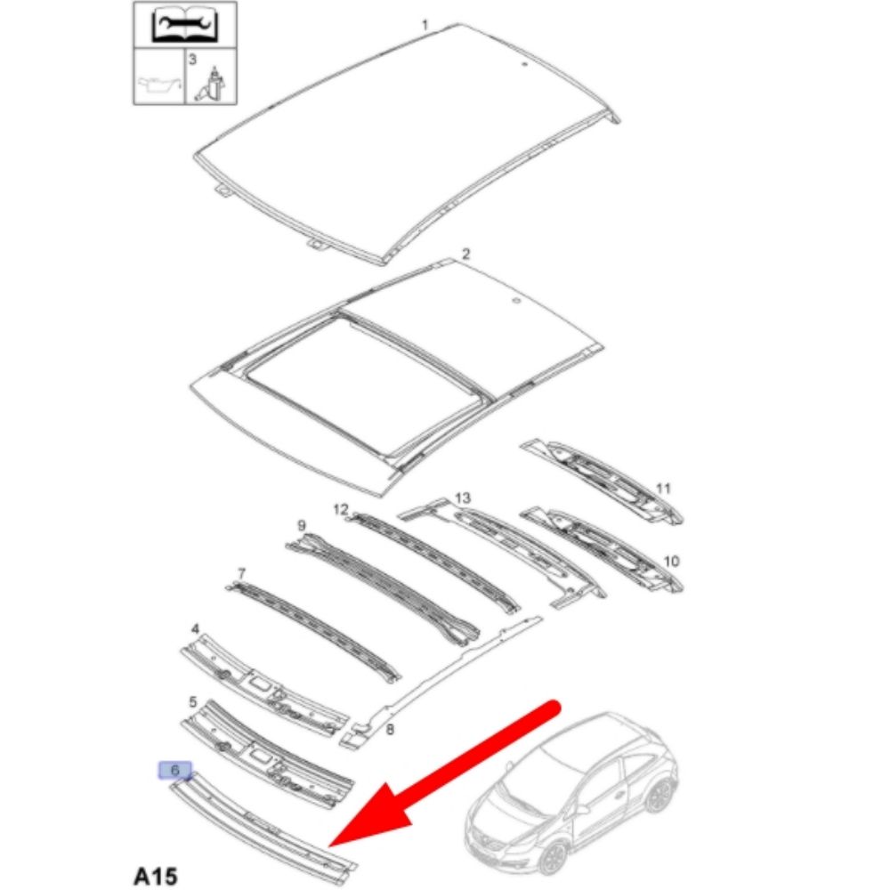Yeni İhracat Ürünleri | Opel Corsa E Ön Tavan Sunroof Rayı GM Orijinal 188034 - 93189163 | 188034 | 
