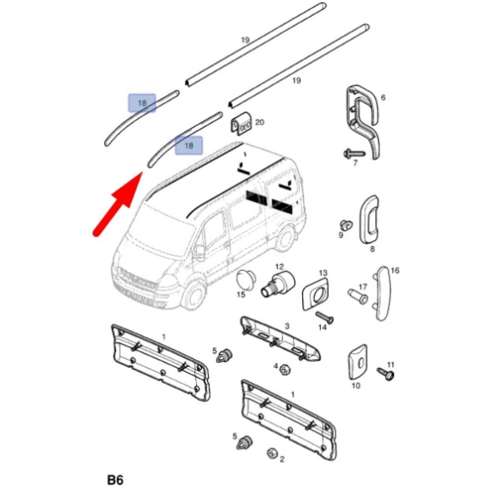 Yeni İhracat Ürünleri | Opel Movano A, Renault Master Ön Tavan Rayı Sac GM Orijinal 93188885 - 4416651 | 93188885 | 