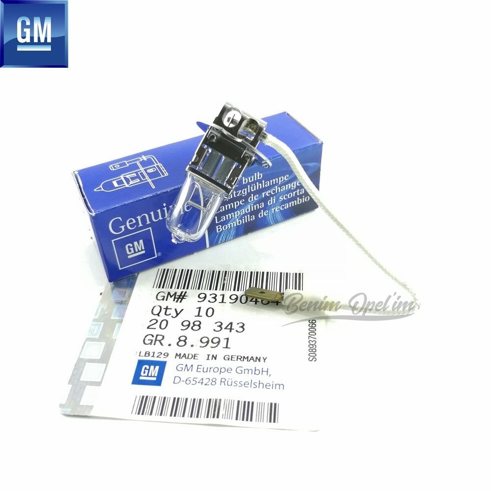 İç ve Dış Aydınlatma | Opel Ön Sis Far Ampulü Kablolu Tip H3 12V 55W GM Orijinal 2098343 - 93190464 | 2098343 | 