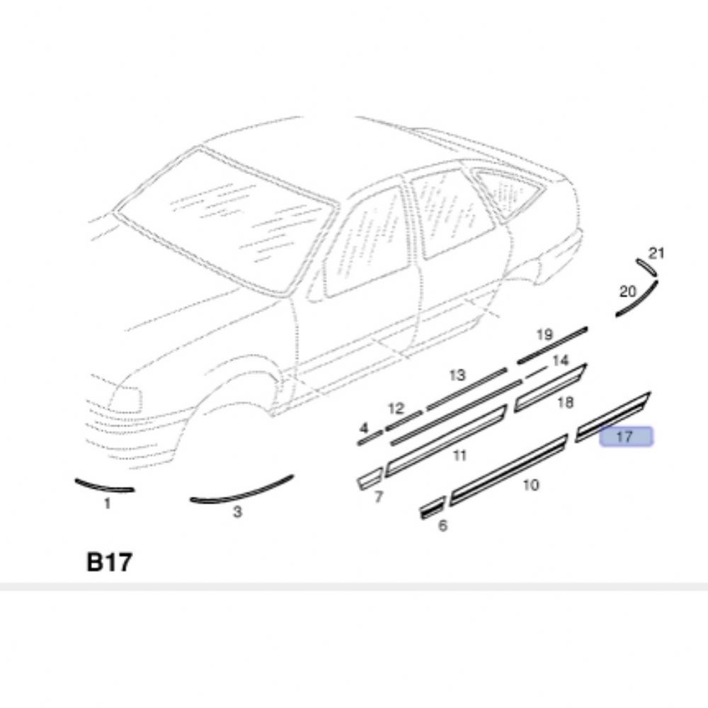 Ayna,Kapı ve Cam | Opel Vectra A GT Sol Arka Kapı Bandı Kırmızı Renk Şeritli GM Orijinal 171015 - 90429837 | 171015 | 