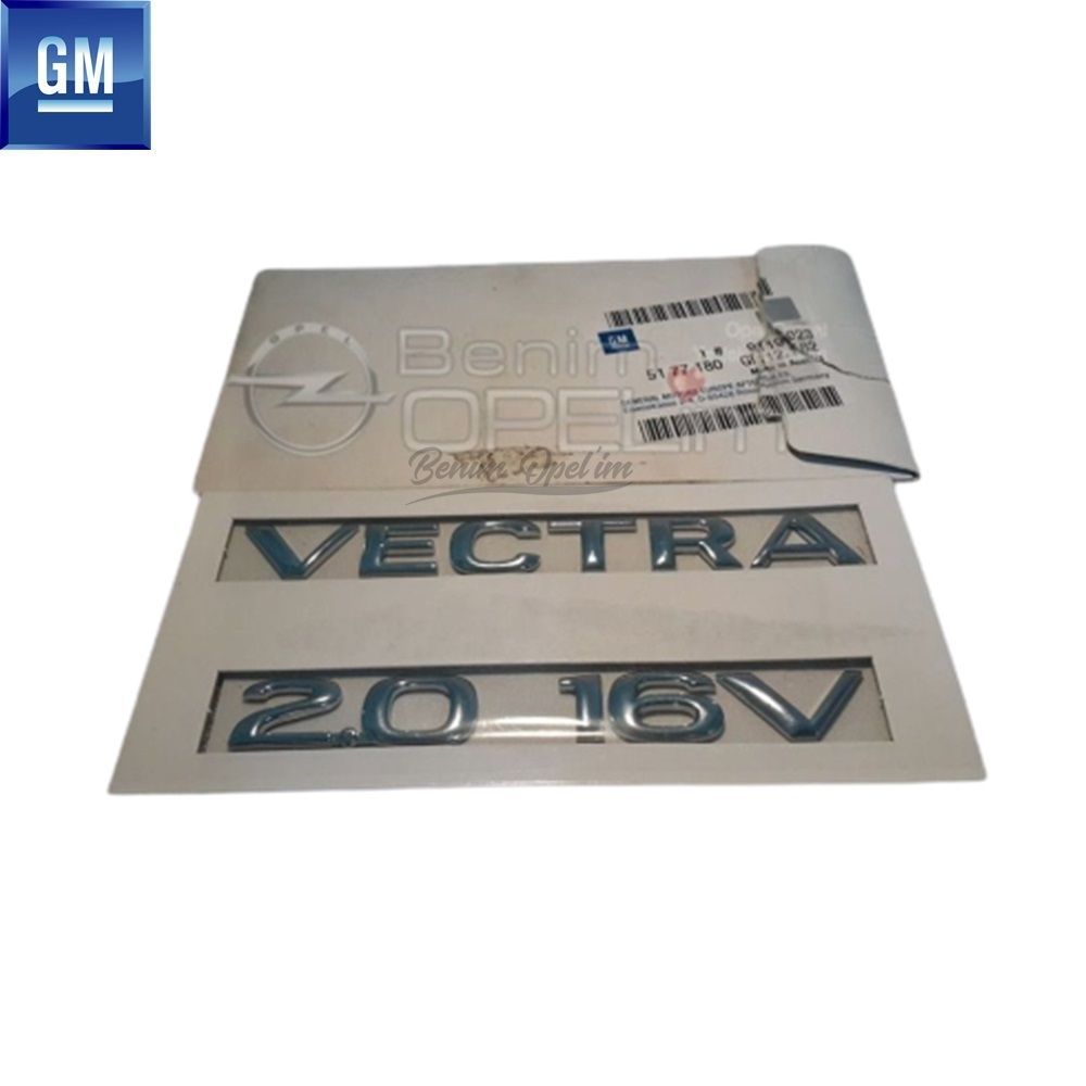 Dış Karoseri ve Kaporta | Opel Vectra B Arka Bagaj Vectra 2.0 16V Yazısı Krom GM Orijinal 9119023 - 5177180 | 9119023 | 