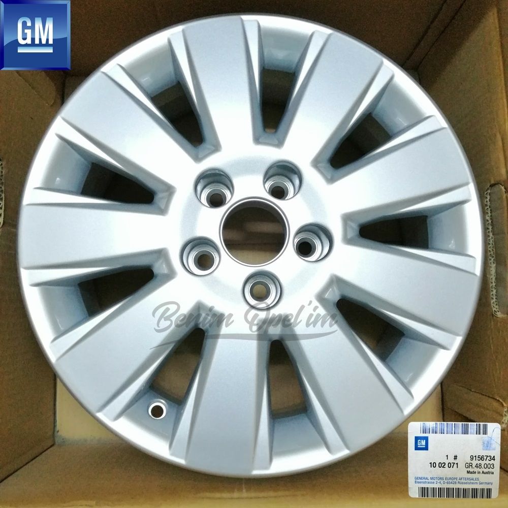 Dış Karoseri ve Kaporta | Opel Vectra C, Signum Çelik Jant Gümüş Gri 5 Bijonlu 6 1/2Jx16 16 İnç Kod: Et41, RQ 1 Adet Fiyatı GM Orijinal 1002071 - 9156734 | 1002071 | 
