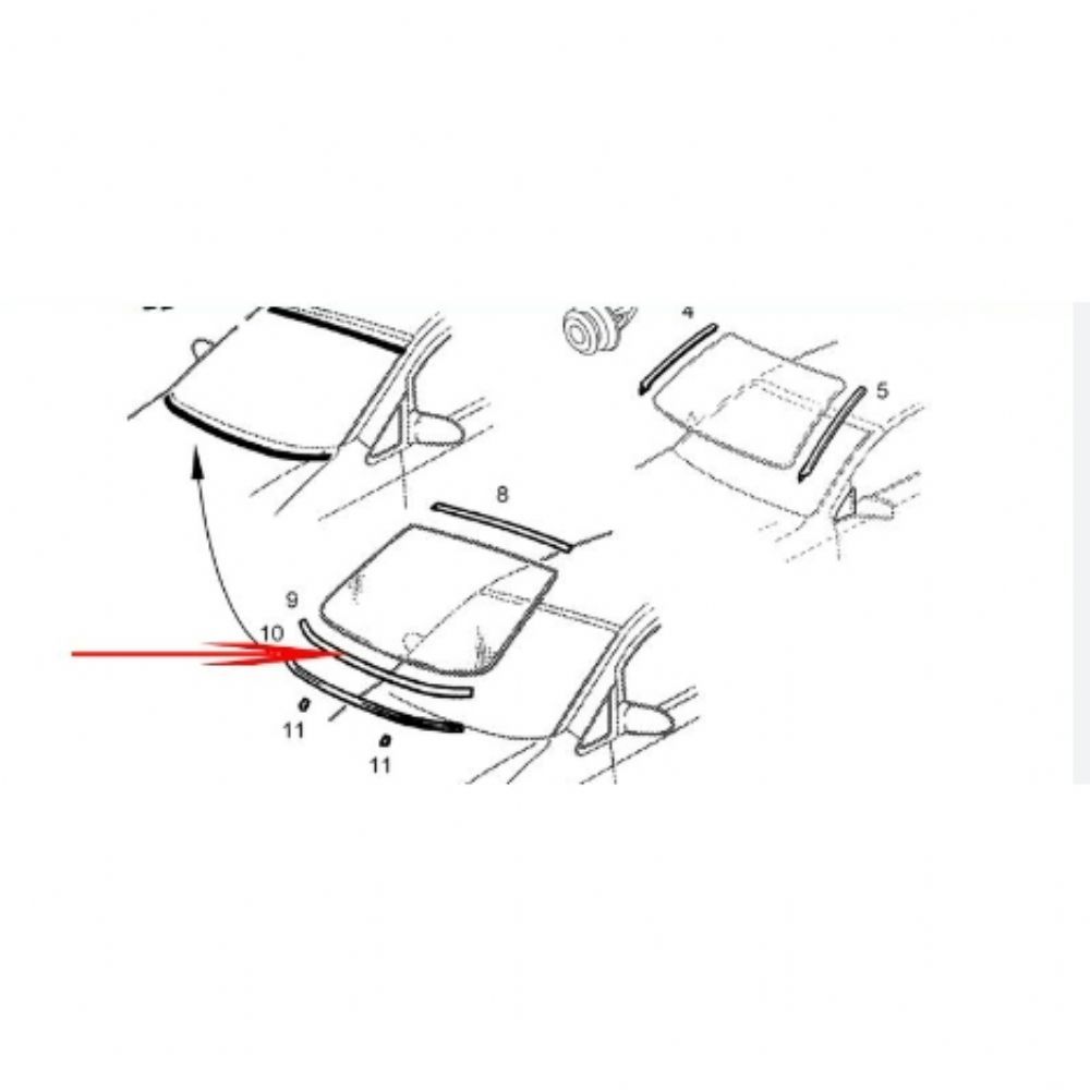 Dış Karoseri ve Kaporta | Opel Zafira A Ön Cam Alt Çıtası Fitili GM Orijinal 163862 - 90579531 | 163862 | 