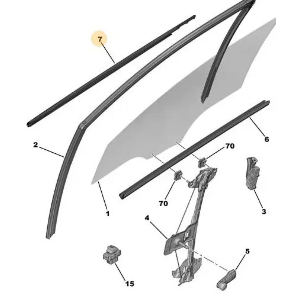 Yeni İhracat Ürünleri | Peugeot 301, Citroen C-Elysee Sağ Ön Cam Dış Fitili PSA Orijinal 9677616580 | 9677616580 | 
