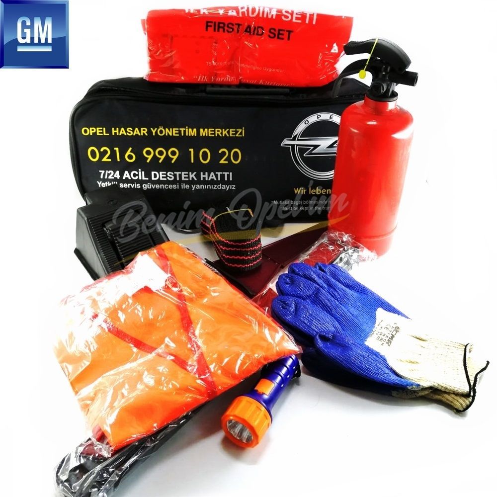 Aksesuar ve Opc | Yeni Seri Komple Opel Trafik İlk Yardım Çantası Siyah (Emniyet Kiti) GM Orijinal 1716707 - 93199417 | 1716707 | 